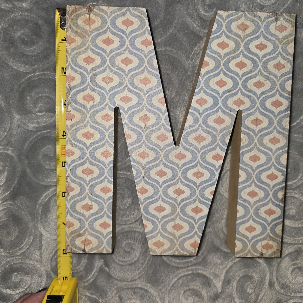 Patterned Blue and Tan Wall Letter Decor